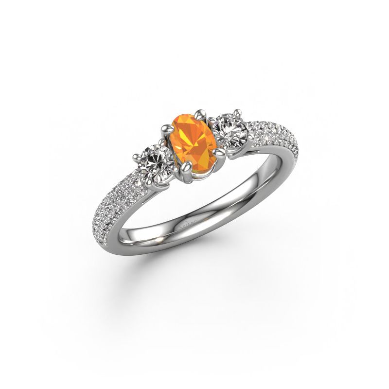 Verlobungsring Marielle OVL 950 Platin Citrin 6.5x4.5 mm
