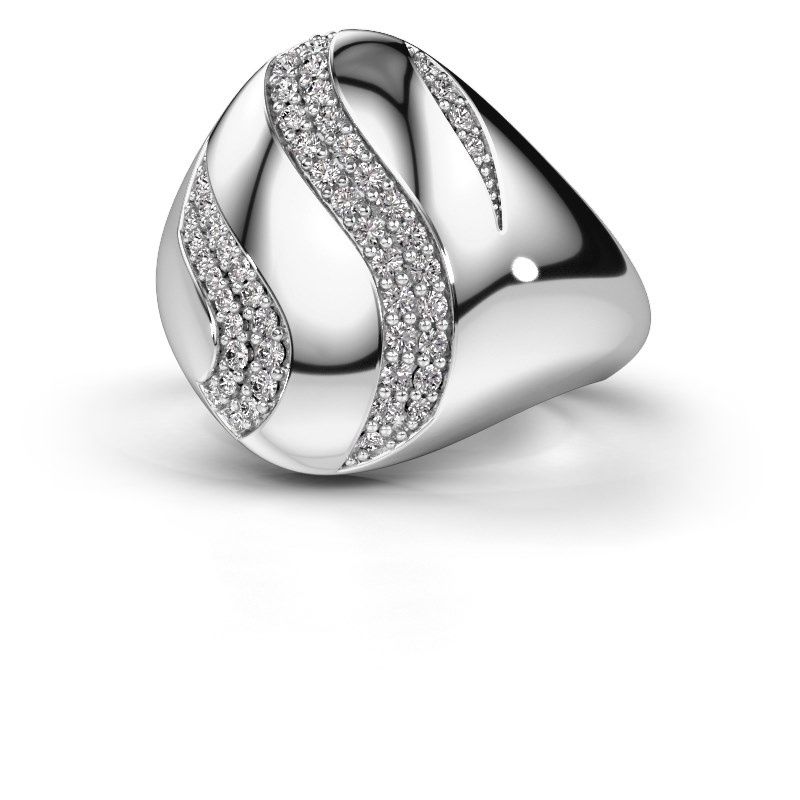 Image de Bague Vilma<br/>585 or blanc<br/>Zircone 1.2 mm