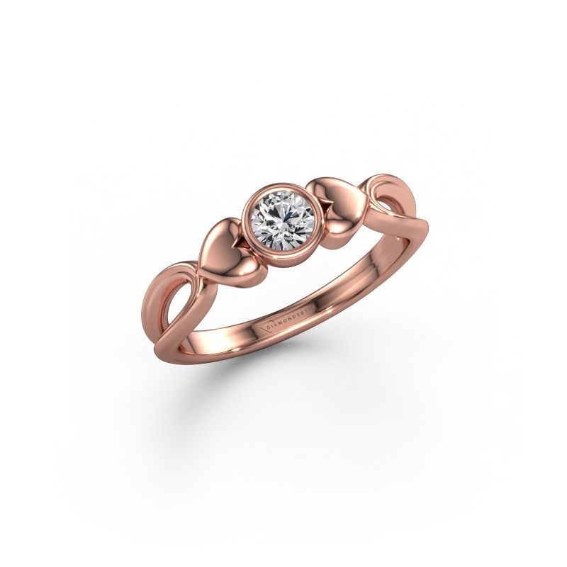 Ring Lorrine 585 rose gold lab grown diamond 0.25 crt