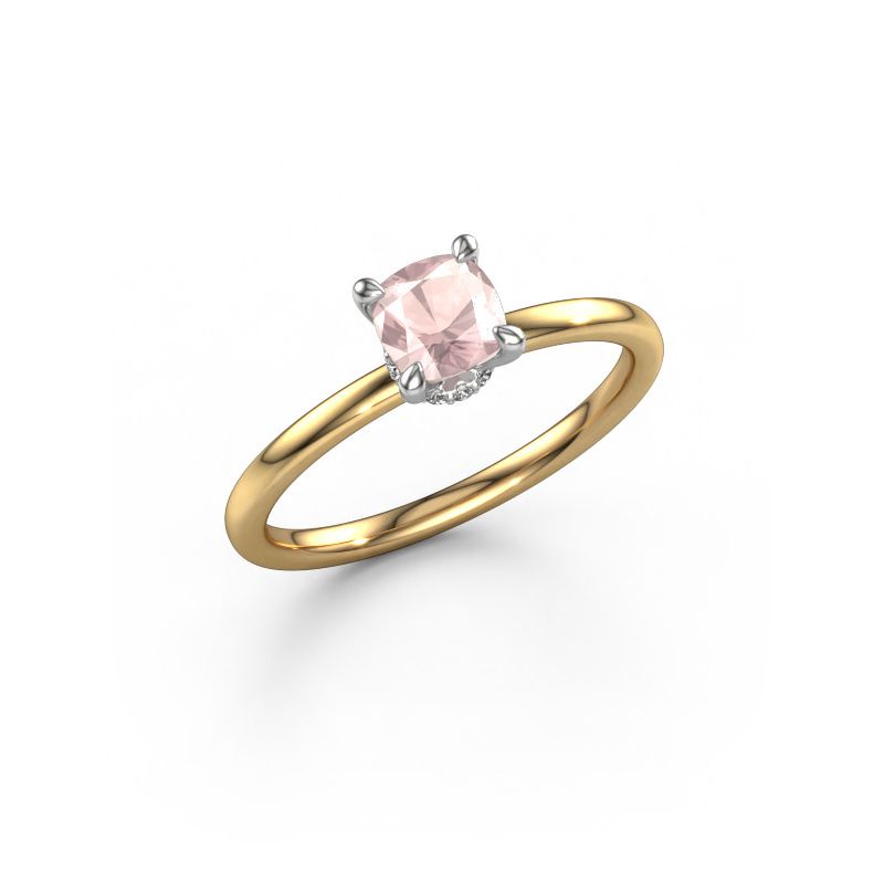 Engagement ring Crystal CUS 3 585 gold morganite champagne 5 mm