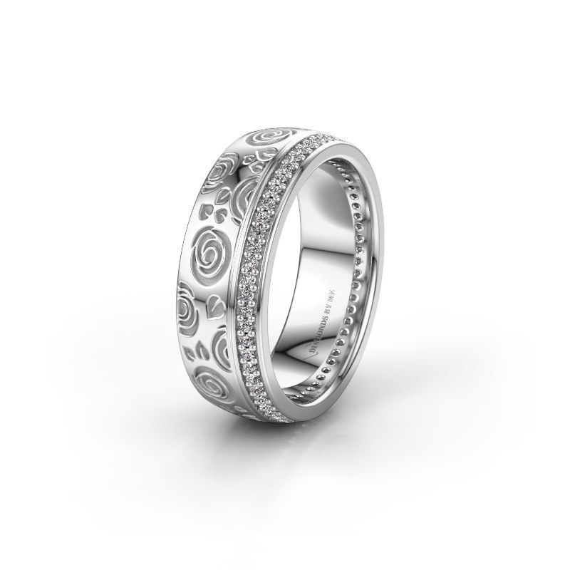 Image of Wedding ring WH2066L27D<br/>950 platinum ±7x2.4 mm<br/>Zirconia 1 mm