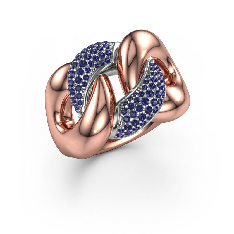 Bague Kylie 2 15mm 585 or rose saphir 0.8 mm