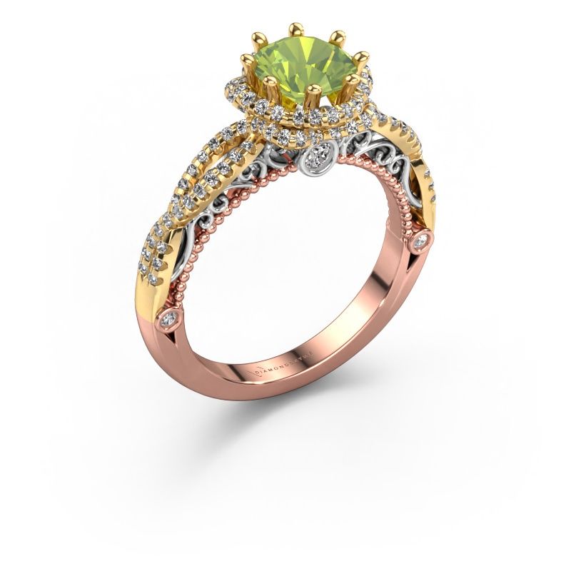 Verlobungsring Lysanne 585 Roségold Peridot 6.5 mm
