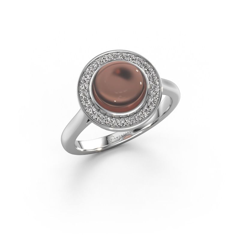 Ring Alisa 950 platinum smokey quartz 8 mm