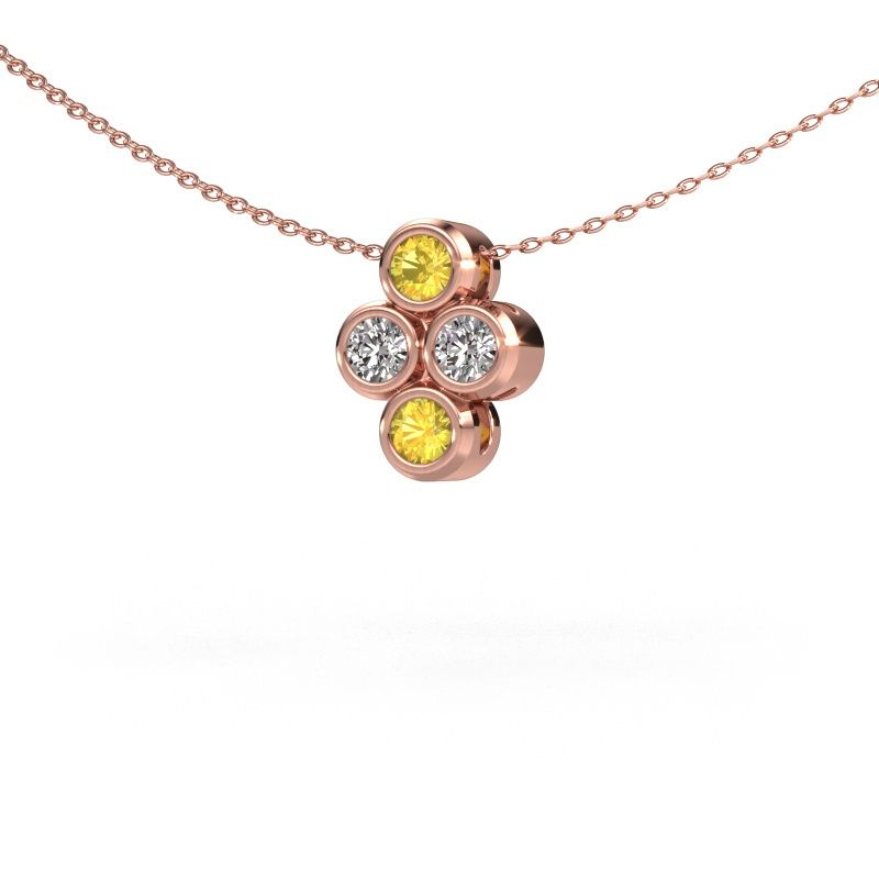 Anhänger Judi 585 Roségold Gelb Saphir 3.4 mm