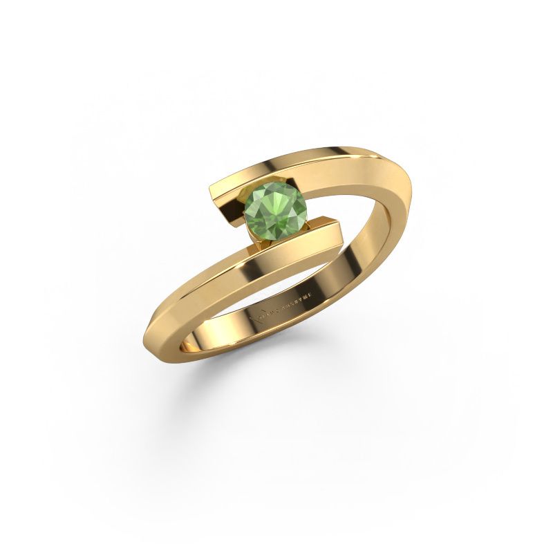 Ring Paulette 585 Gold Turmalin grün 3.4 mm