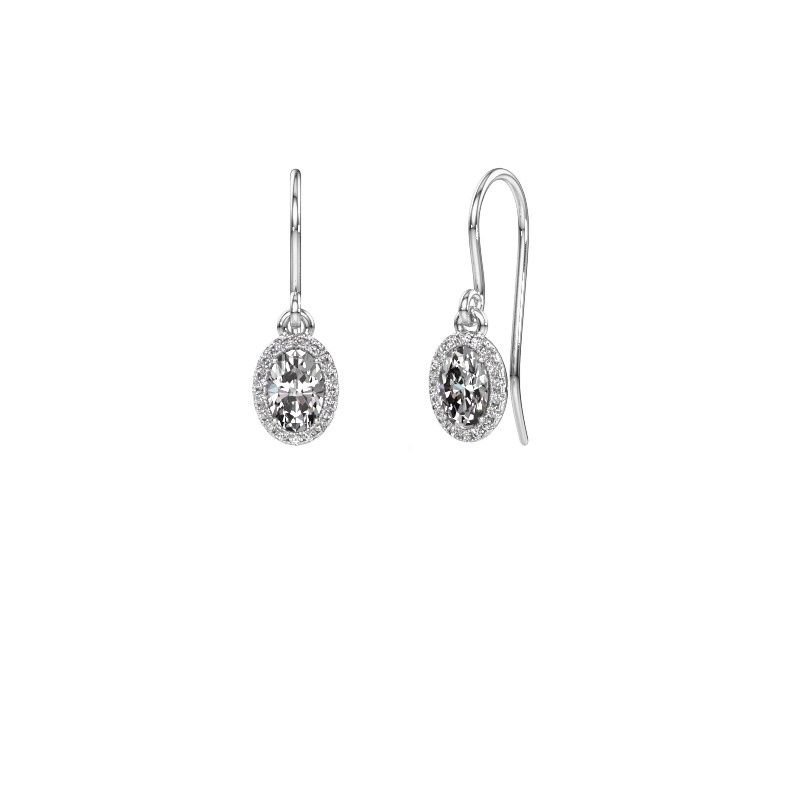 Image de Pendants d'oreilles Seline ovl 585 or blanc diamant 1.16 crt