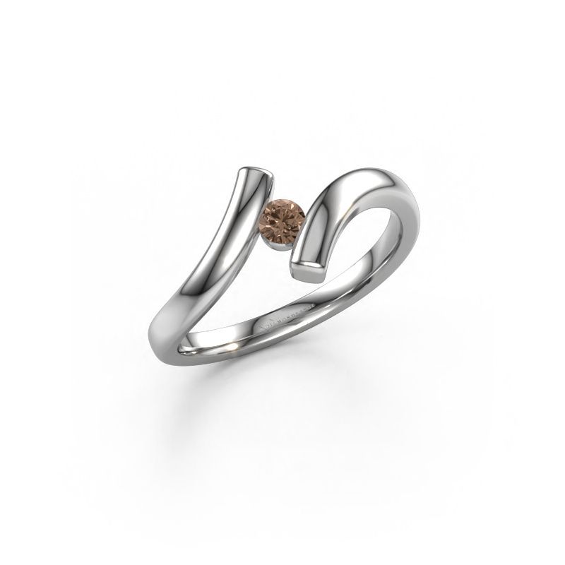 Bague Amy 585 or blanc diamant brun 0.25 crt