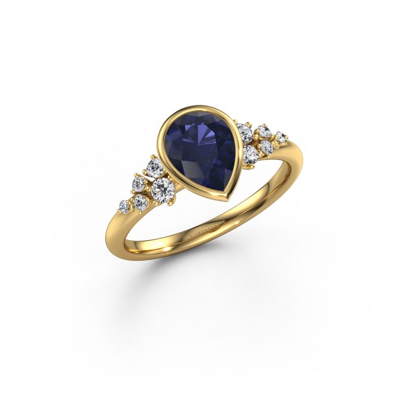 Verlobungsring Aliyah PER 585 Gold Saphir 8x6 mm
