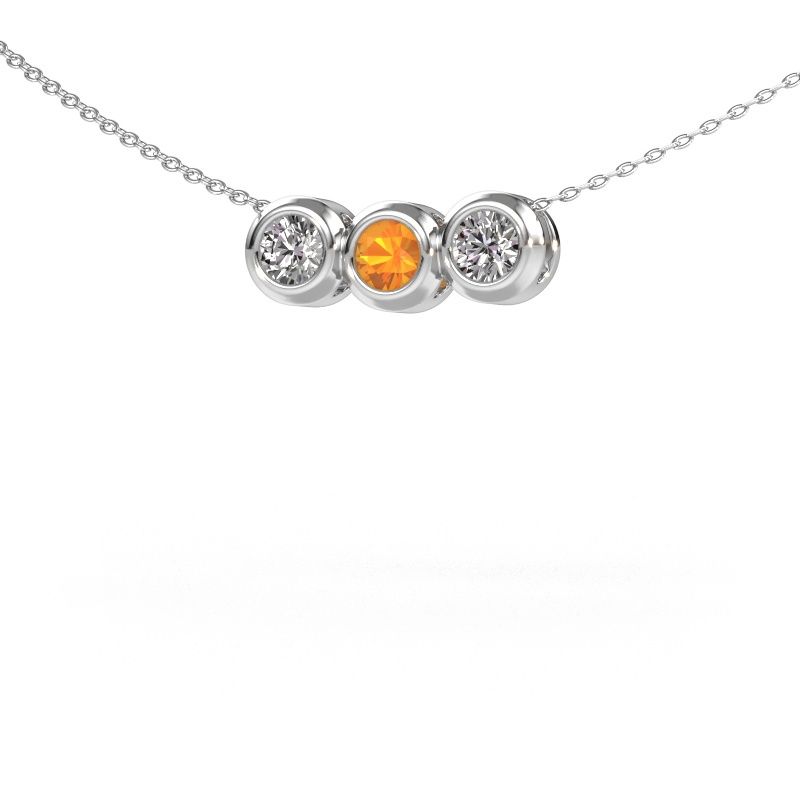 Necklace Kim 3 585 white gold citrin 4 mm