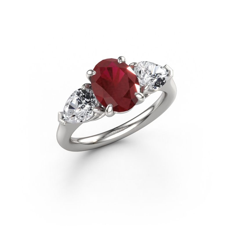 Verlobungsring Carma OVL 950 Platin Rubin 9x7 mm
