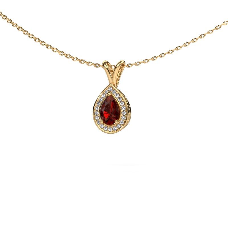 Pendant Barbar 585 gold garnet 6x4 mm