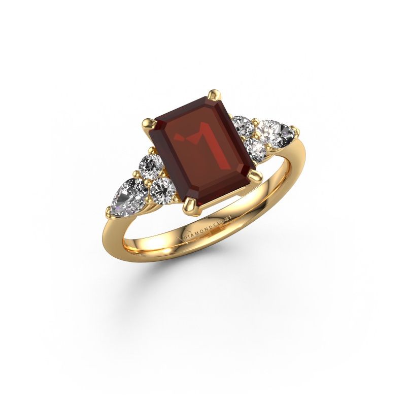 Promise ring Melani EME 585 gold garnet 9x7 mm