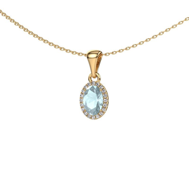 Pendant Seline ovl 585 gold aquamarine 7x5 mm