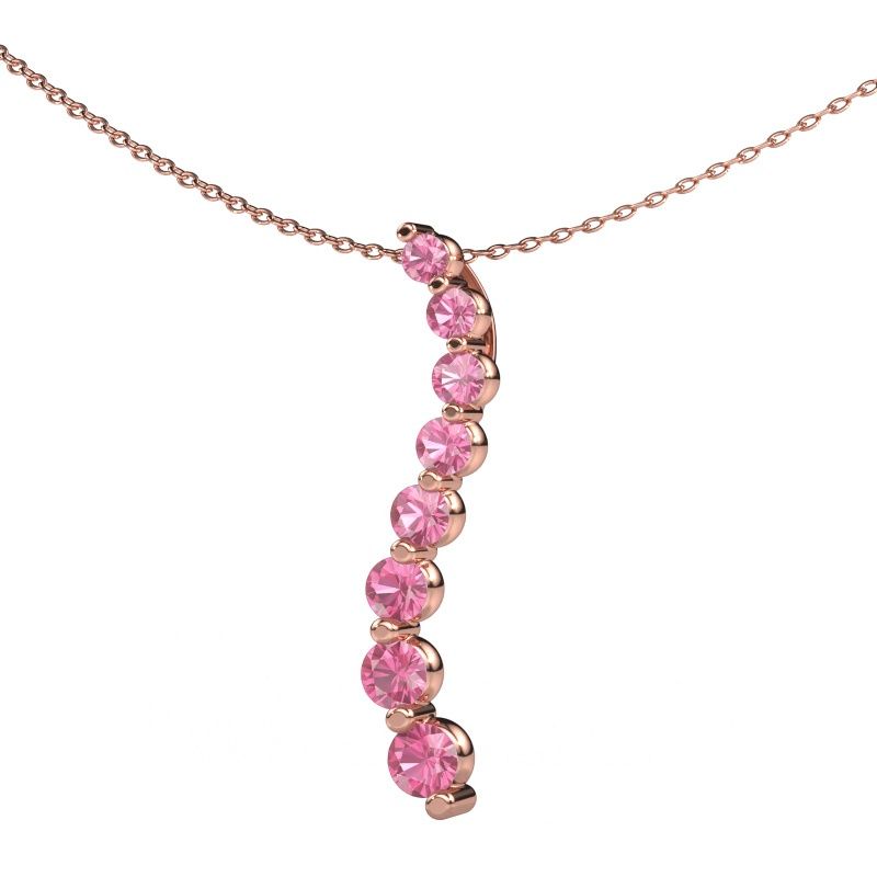 Pendant Celeste 3 585 rose gold pink sapphire 2.5 mm
