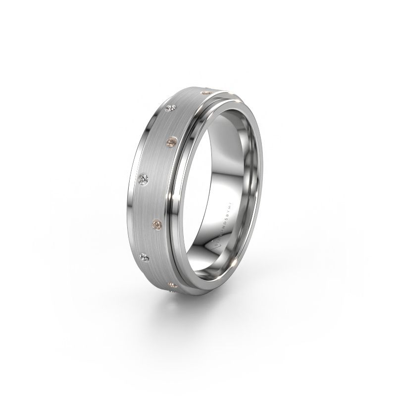 Ehering WH2134L 585 Weißgold Braun Diamant ±6x2.2 mm