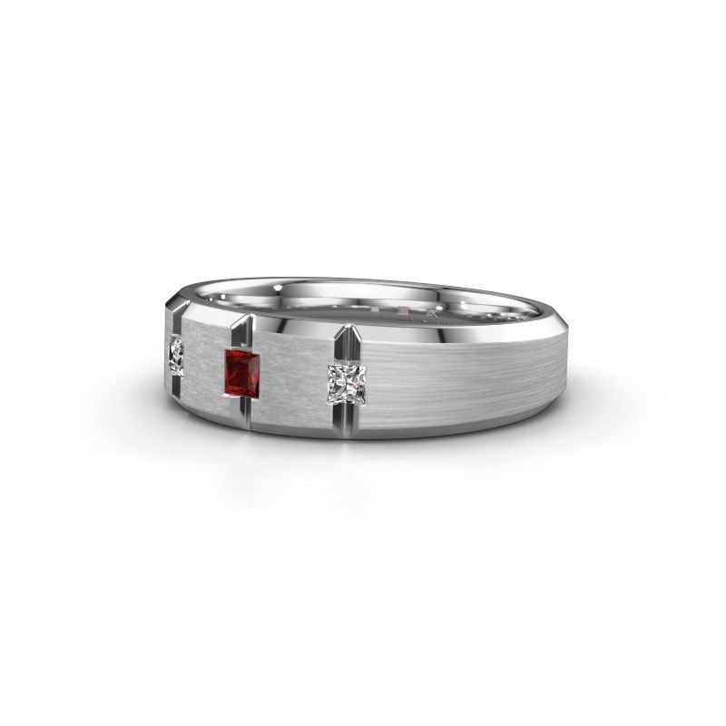 Image of Men's ring justin<br/>925 silver<br/>Garnet 2.5 mm
