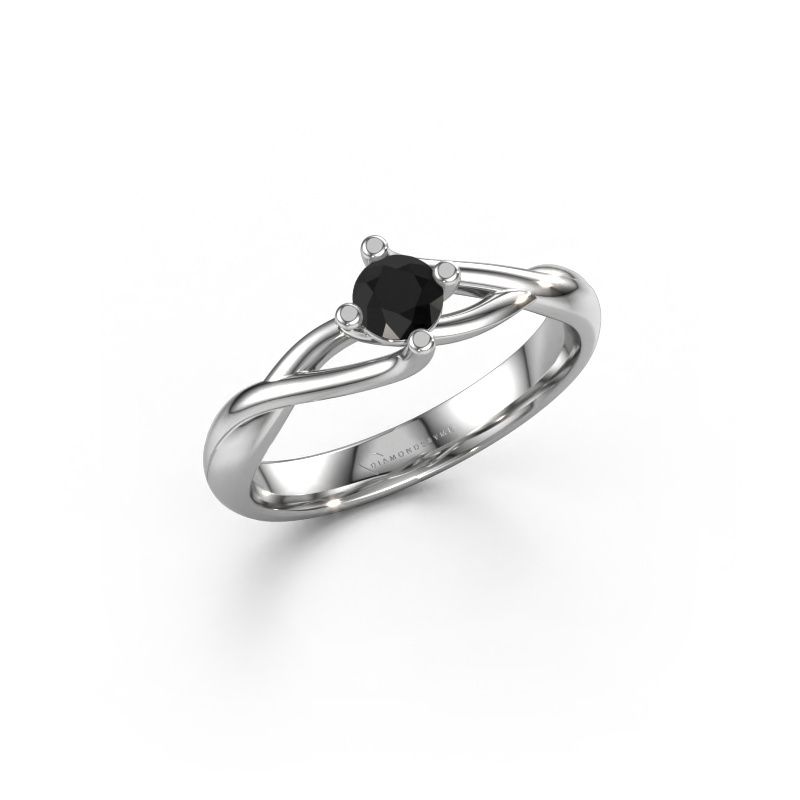 Verlobungsring Paulien 950 Platin Schwarz Diamant 0.30 crt