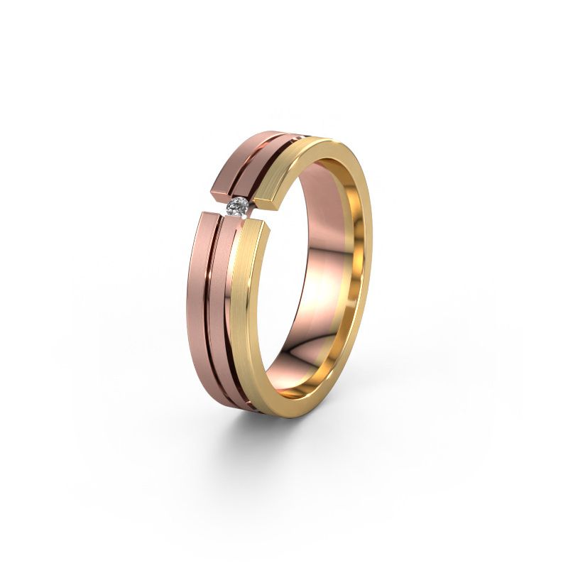 Wedding ring WH0402L15AM 585 rose gold lab-grown diamond ±5x1.7 mm