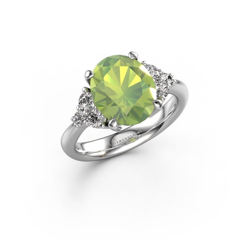 Verlobungsring Aleida OVL 1 950 Platin Peridot 9x7 mm