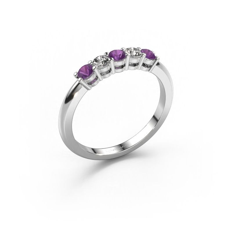 Ring Michelle 5 585 white gold amethyst 3 mm
