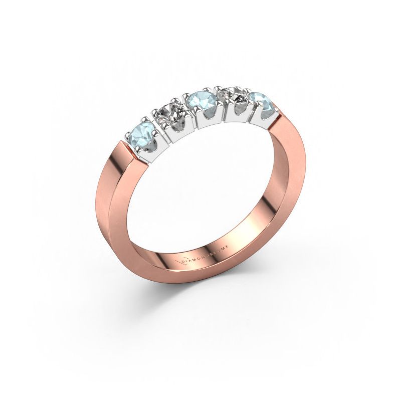 Ring Dana 5 585 Roségold Aquamarin 3 mm