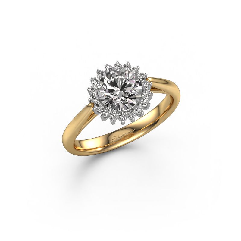 Förlovningsring Tilly RND 1 585 gult guld diamant 1.00 crt