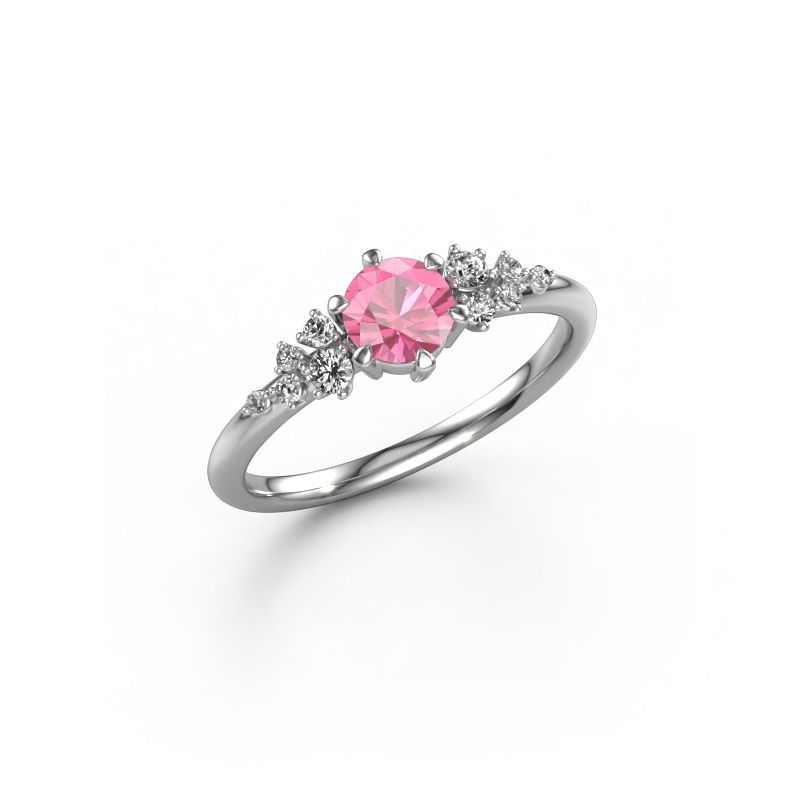 Engagement ring Royce RND 950 platinum pink sapphire 5 mm