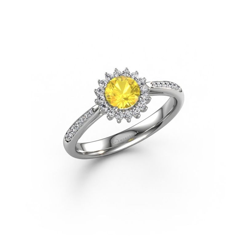Verlobungsring Tilly RND 2 express 585 Weißgold Gelb Saphir 5 mm