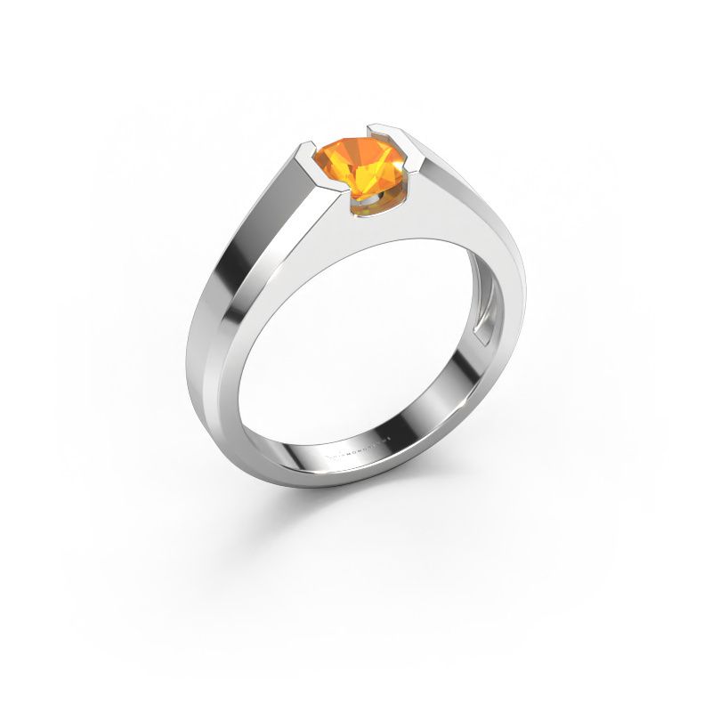 Men's ring Indigo 950 platinum citrin 6 mm