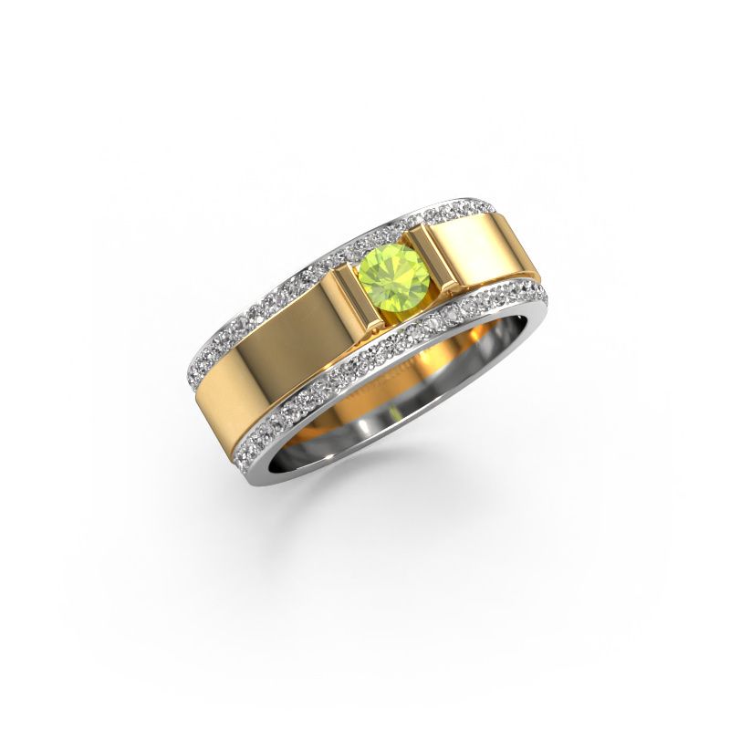 Men's ring Danillo 585 gold peridot 4.2 mm