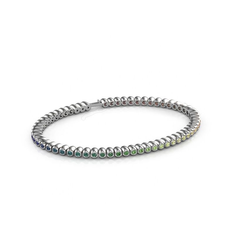Bracelet tennis Bianca 2 mm rainbow 585 or blanc Rainbow saphir 1 2 mm