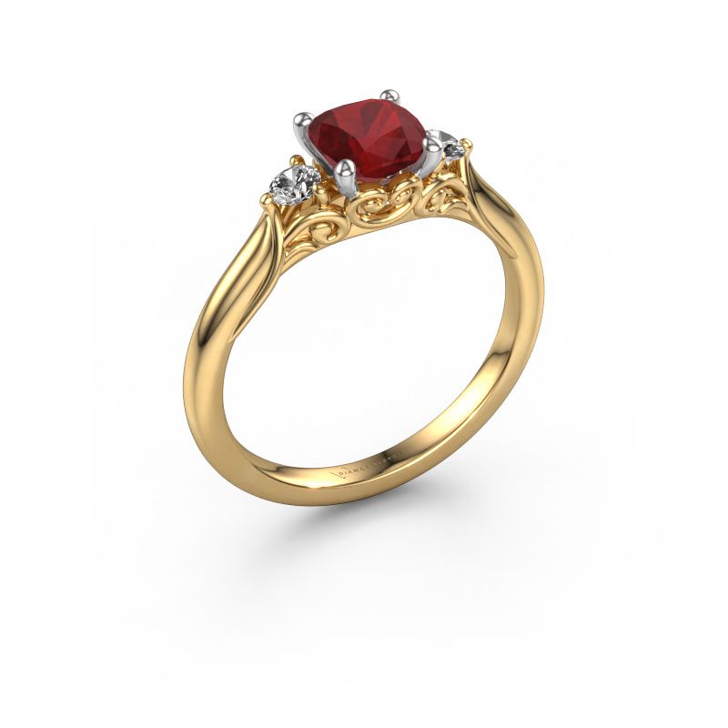 Verlovingsring Laurian CUS 585 goud robijn 5.5 mm