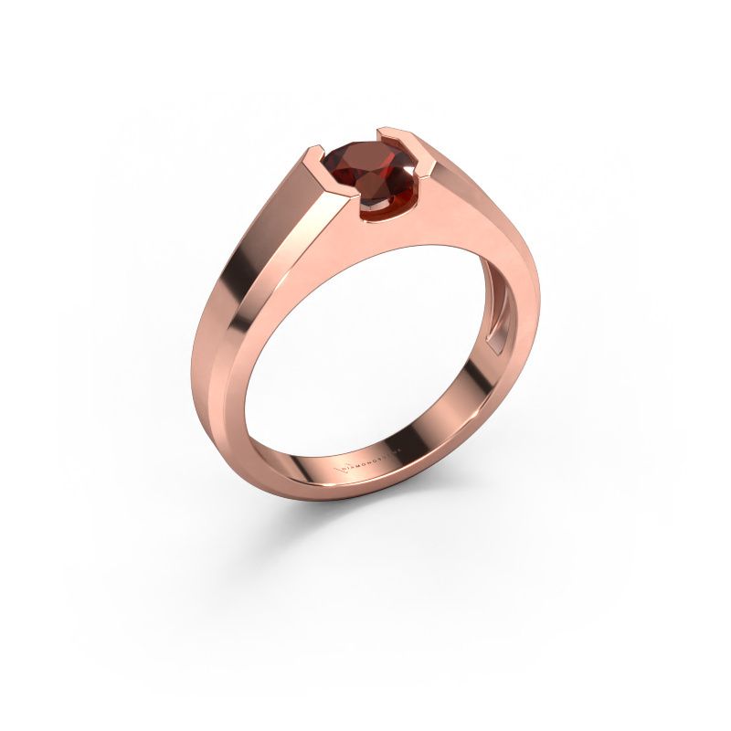 Men's ring Indigo 585 rose gold garnet 6 mm