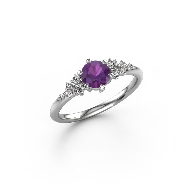 Ring Royce RND 585 witgoud amethist 5.5 mm