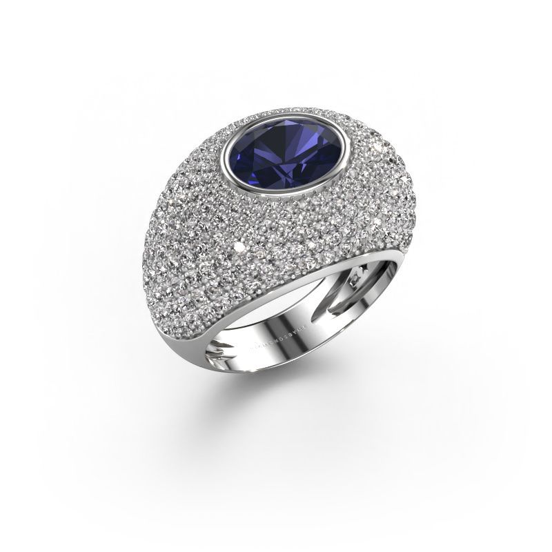 Ring Armida 950 Platin Saphir 9x7 mm