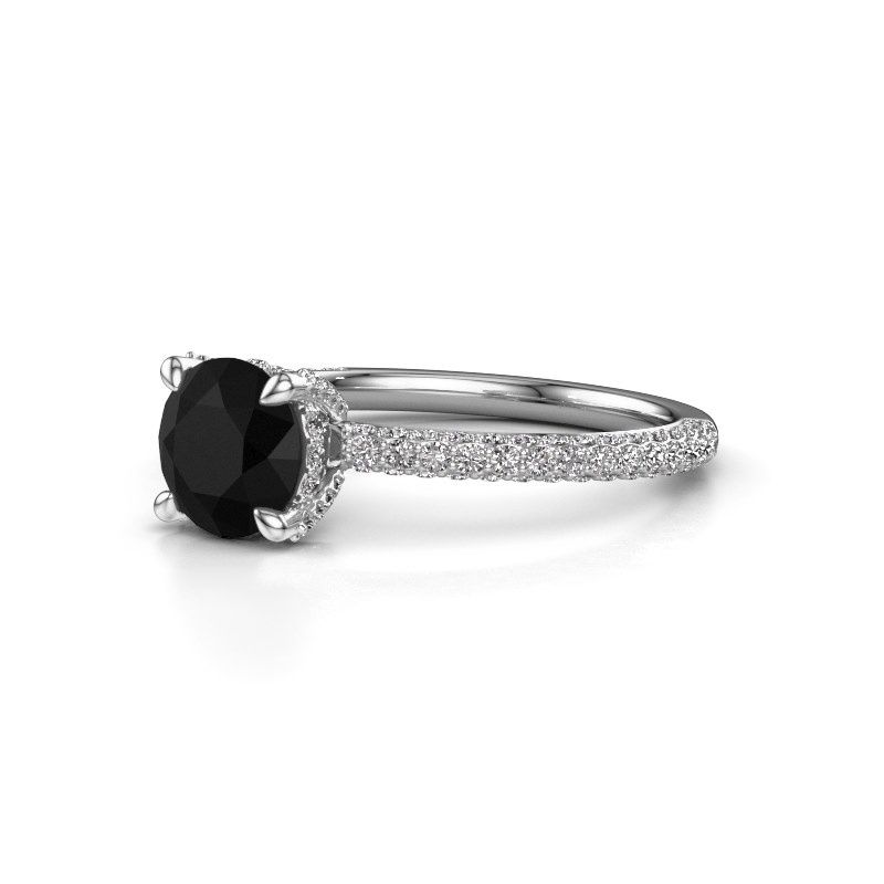 Image of Engagement ring saskia rnd 2<br/>950 platinum<br/>black diamond 1.912 crt