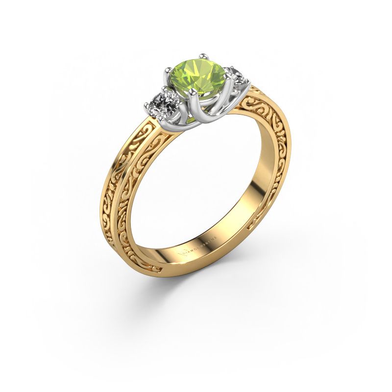 Verlovingsring Betty 1 585 goud peridoot 5 mm