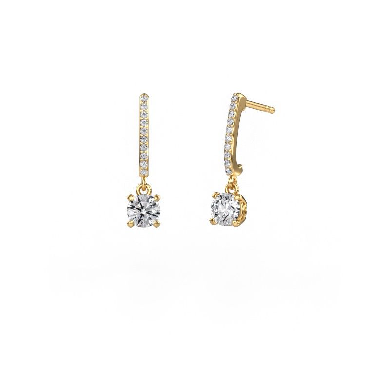 Drop earrings Tanja 1 585 gold lab grown diamond 1.134 crt