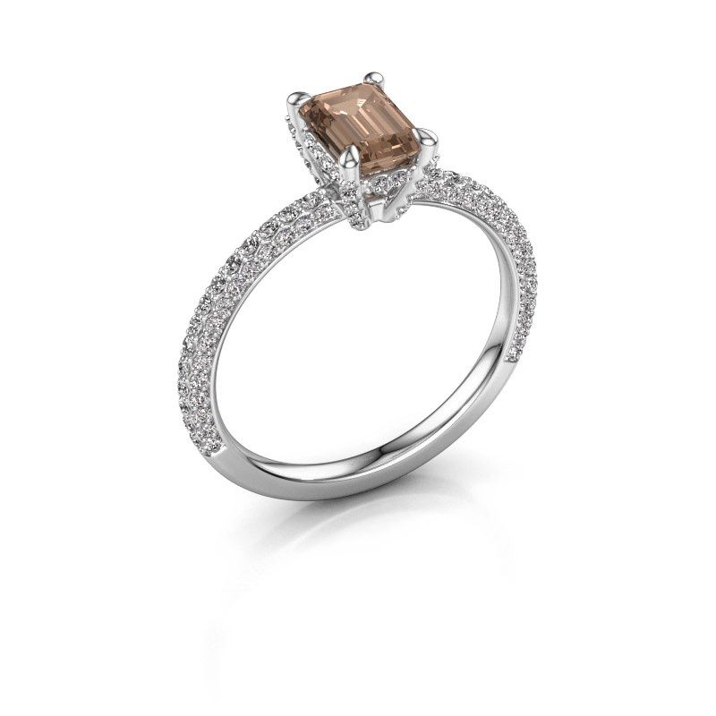 Image of Engagement ring saskia eme 2<br/>950 platinum<br/>brown diamond 1.498 crt