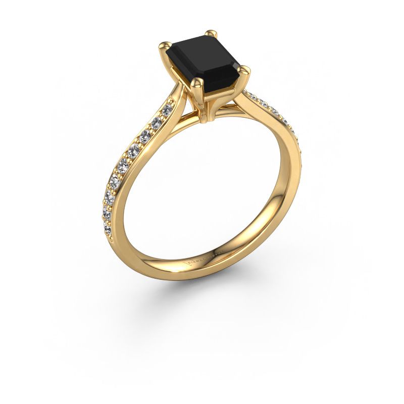 Verlovingsring Mignon EME 2 585 goud zwarte diamant 1.619 crt