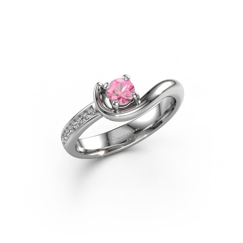 Engagement ring Ceylin 585 white gold pink sapphire 4 mm