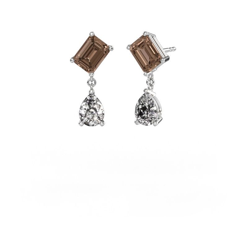 Oorbellen Toi et Moi EME PER 585 witgoud bruine diamant 5.50 crt