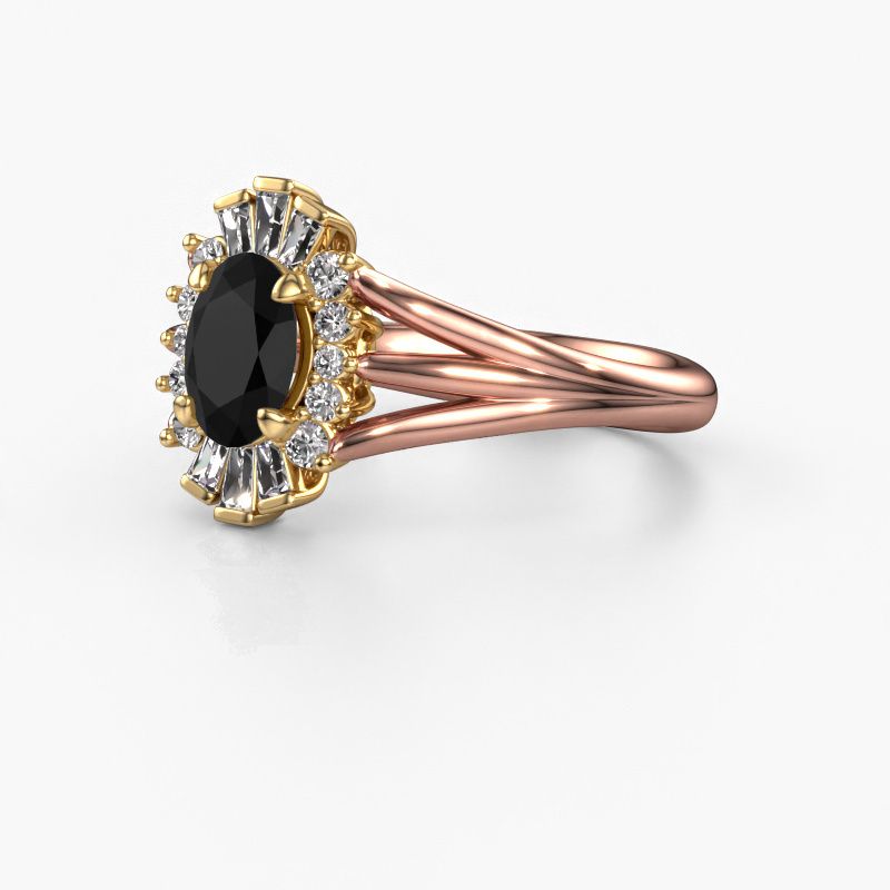 Image of Engagement ring Andrea 585 rose gold black diamond 1.363 crt