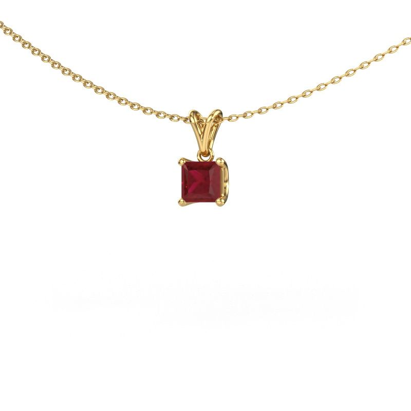 Hanger Sam SQR 585 goud robijn 4.5 mm