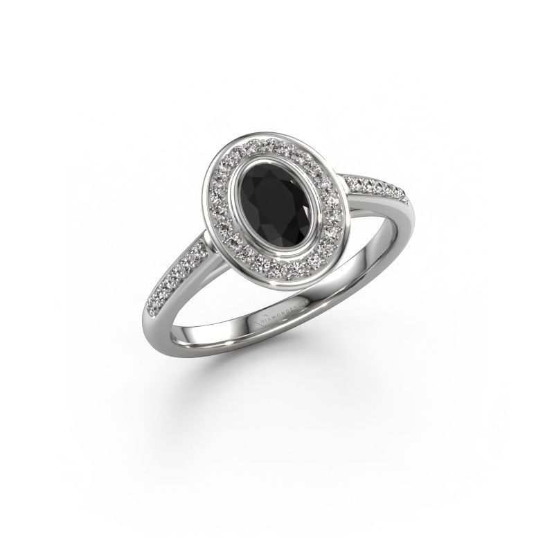 Verlobungsring Noud 2 OVL 585 Weißgold Schwarz Diamant 0.79 crt