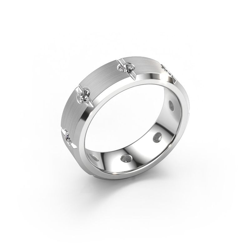 Men's ring Irwin 950 platinum zirconia 2.7 mm