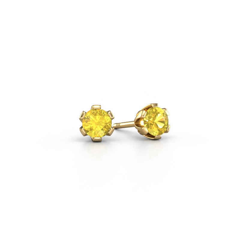 Clous d'oreilles Julia 585 or jaune saphir jaune 4 mm