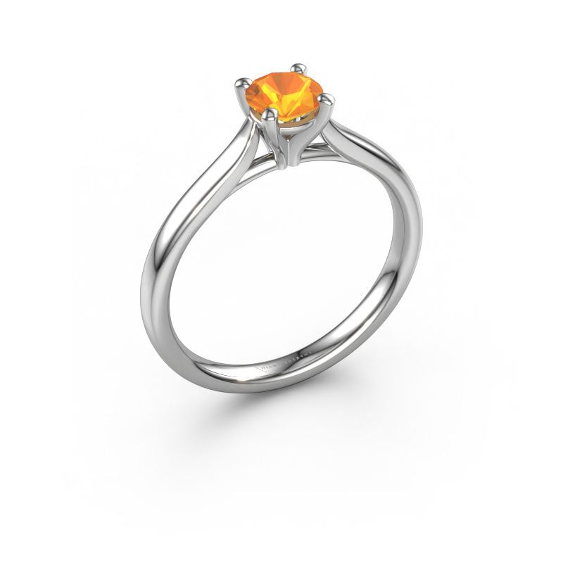 Verlovingsring Mignon RND 1 585 witgoud citrien 5 mm