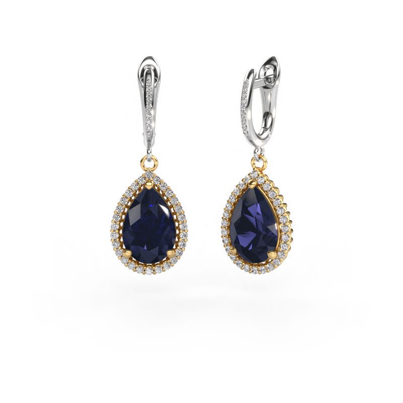 Drop earrings Tilly per 4 585 gold sapphire 12x8 mm